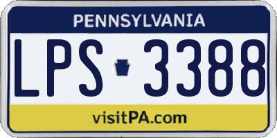 PA license plate LPS3388