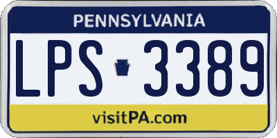 PA license plate LPS3389