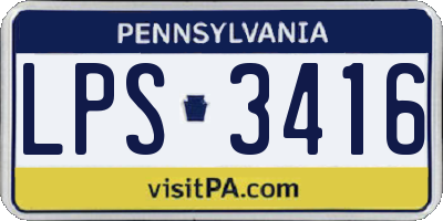 PA license plate LPS3416