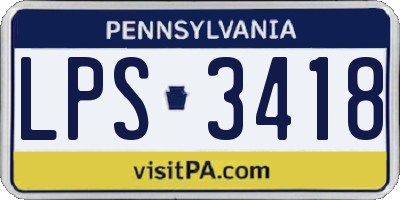 PA license plate LPS3418