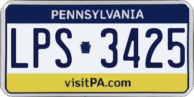 PA license plate LPS3425