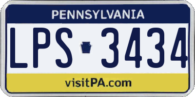 PA license plate LPS3434