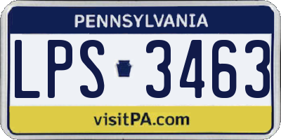 PA license plate LPS3463