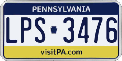 PA license plate LPS3476