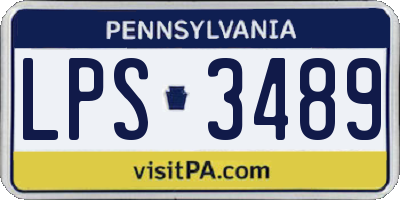 PA license plate LPS3489