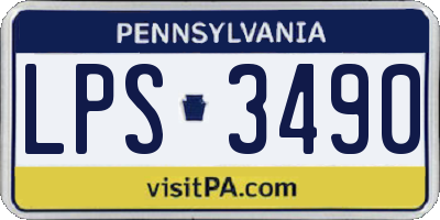 PA license plate LPS3490