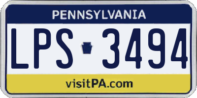 PA license plate LPS3494