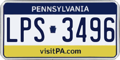 PA license plate LPS3496