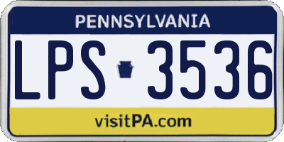 PA license plate LPS3536