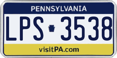 PA license plate LPS3538