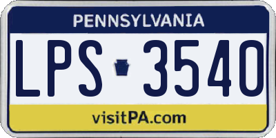 PA license plate LPS3540