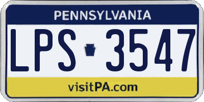 PA license plate LPS3547