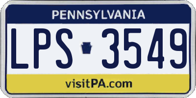 PA license plate LPS3549