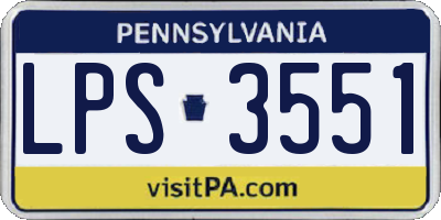 PA license plate LPS3551