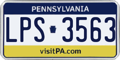 PA license plate LPS3563