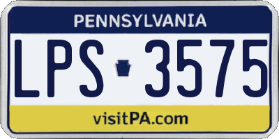 PA license plate LPS3575