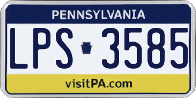 PA license plate LPS3585