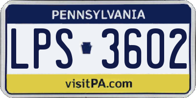 PA license plate LPS3602