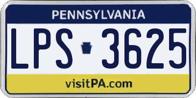 PA license plate LPS3625