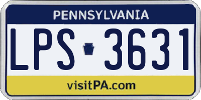 PA license plate LPS3631