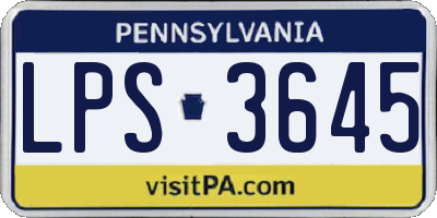 PA license plate LPS3645