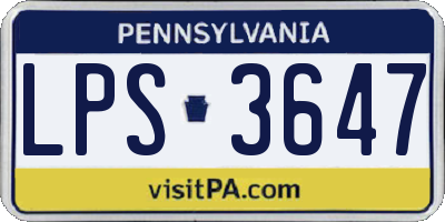 PA license plate LPS3647