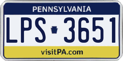 PA license plate LPS3651
