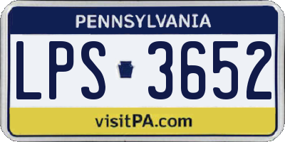 PA license plate LPS3652
