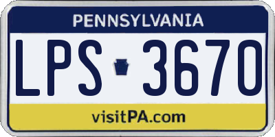 PA license plate LPS3670
