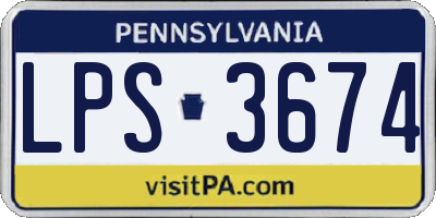 PA license plate LPS3674