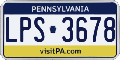 PA license plate LPS3678