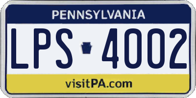 PA license plate LPS4002
