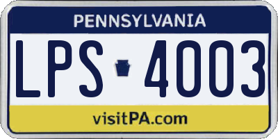 PA license plate LPS4003