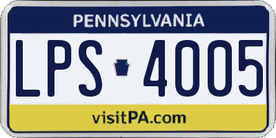 PA license plate LPS4005