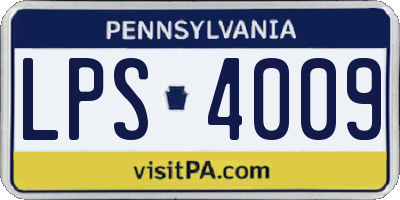 PA license plate LPS4009