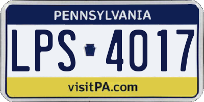 PA license plate LPS4017