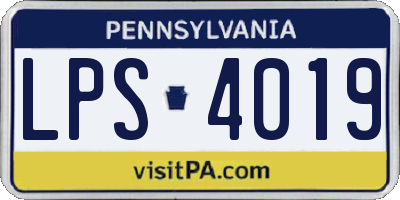 PA license plate LPS4019