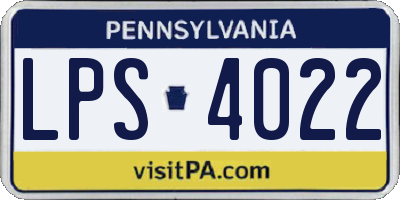 PA license plate LPS4022