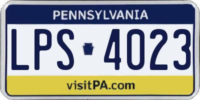 PA license plate LPS4023
