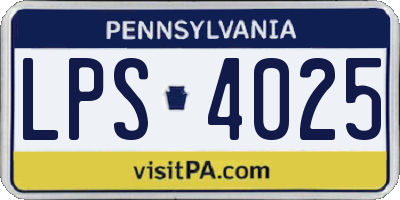 PA license plate LPS4025