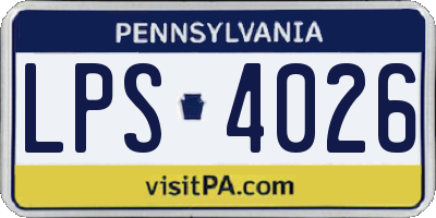 PA license plate LPS4026