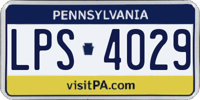 PA license plate LPS4029