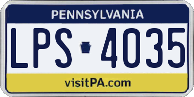 PA license plate LPS4035