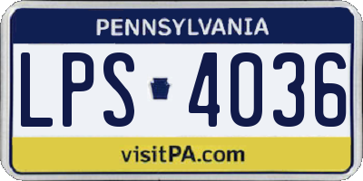 PA license plate LPS4036
