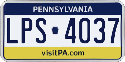 PA license plate LPS4037