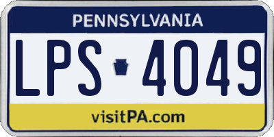 PA license plate LPS4049
