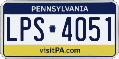 PA license plate LPS4051