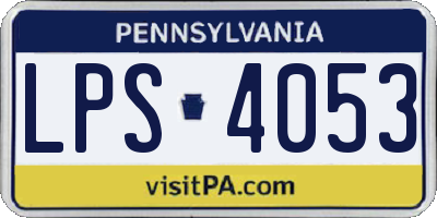 PA license plate LPS4053