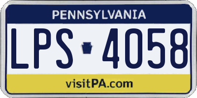 PA license plate LPS4058