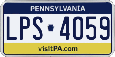 PA license plate LPS4059